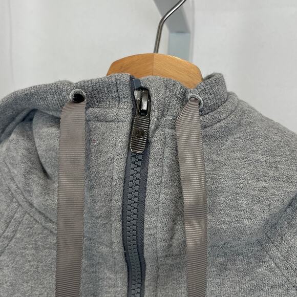 LULULEMON Fleece Please Hoodie Full Zip Sweatshirt Heathered Speckled Gray Sz 4 - Picture 4 of 9